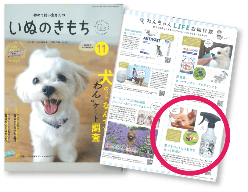 ファビュラスペットがいぬのきもち 2022年11月号に掲載されました。